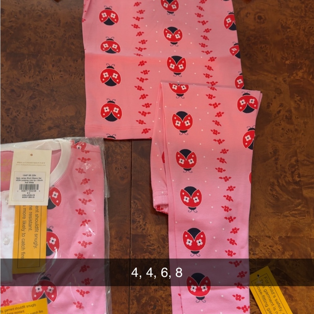 The Beaufort Bonnet Company Pink and Red Ladybug Pajama Set